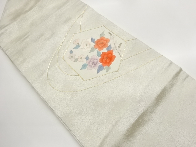 JAPANESE NAGOYA OBI / EMBROIDERY / FLORAL PLANTS
